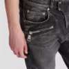Slim-fit biker trousers in denim