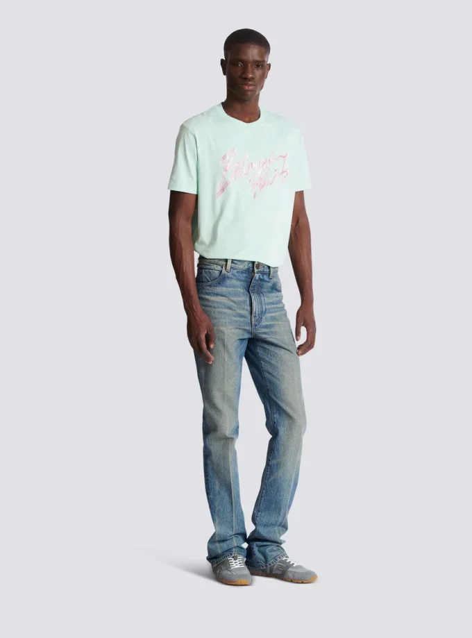 Slim straight-leg jeans in vintage denim Slim straight-leg jeans in vintage denim