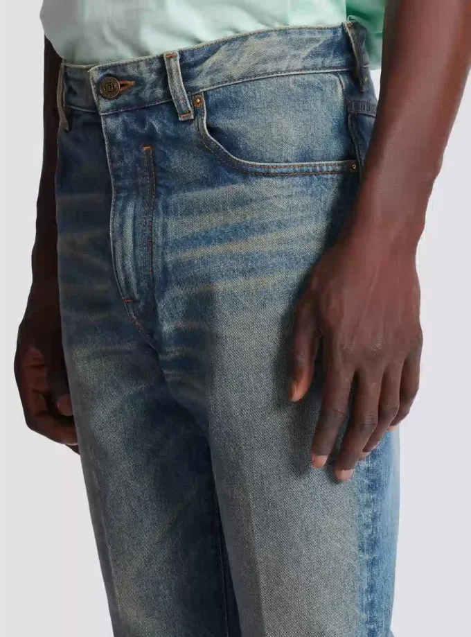 Slim straight-leg jeans in vintage denim Slim straight-leg jeans in vintage denim