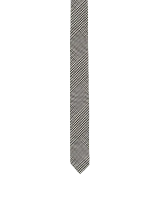 Slim wool tie with Prince of Wales print