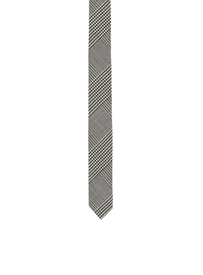 Slim wool tie with Prince of Wales print