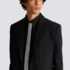 Slim wool tie with Prince of Wales print