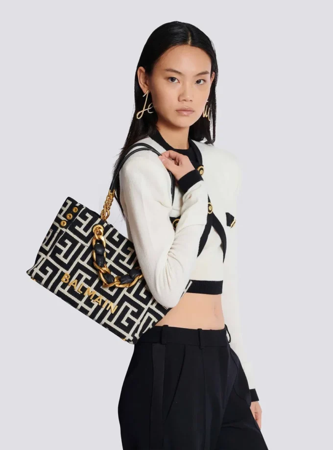 Small 1945 Soft monogrammed jacquard tote bag Small 1945 Soft monogrammed jacquard tote bag