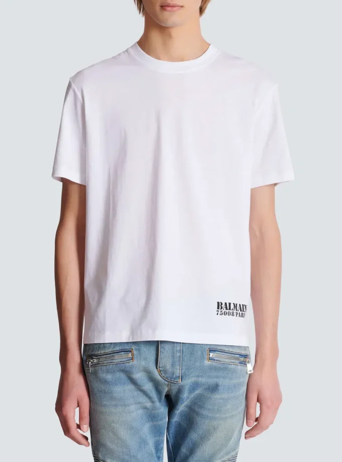 Small Balmain Stamp printed T-shirt