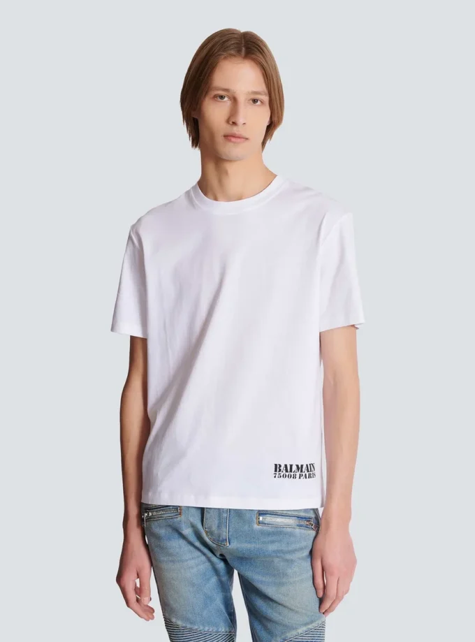 Small Balmain Stamp printed T-shirt