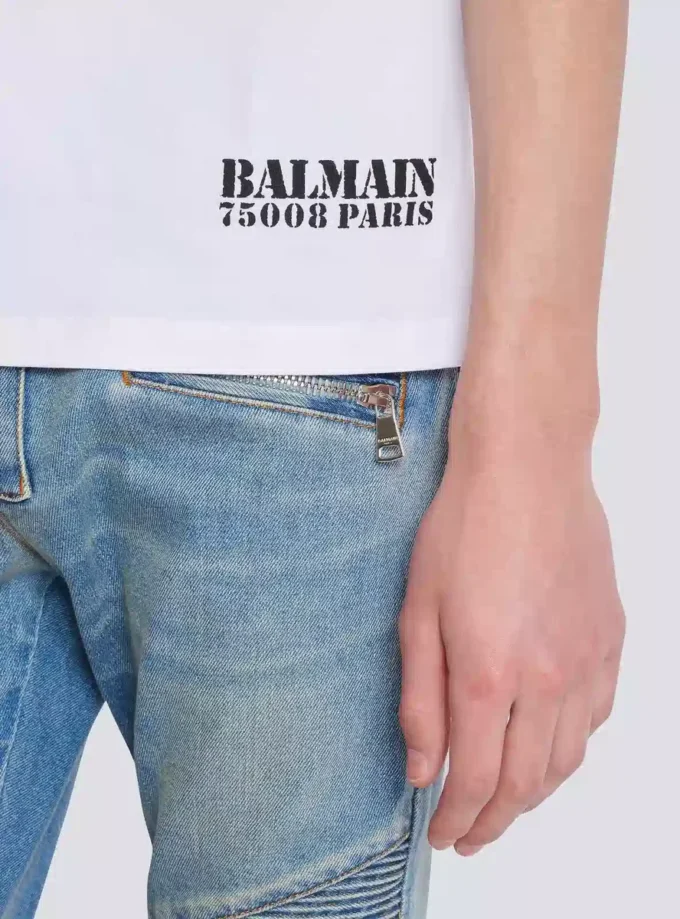 Small Balmain Stamp printed T-shirt