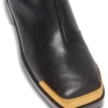 Square-toe boots in textured leather