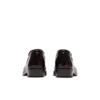 Square-toe glazed leather loafers