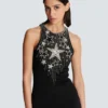 Stars embroidered short dress Stars embroidered short dress