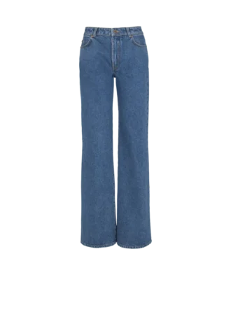 Straight-leg denim jeans
