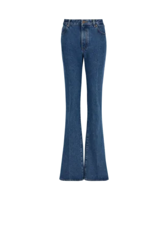 Straight-leg denim jeans