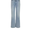 Straight-leg faded denim jeans