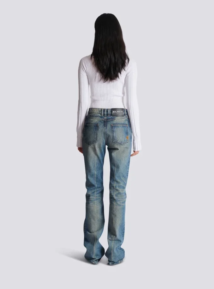 Straight-leg faded denim jeans Straight-leg faded denim jeans