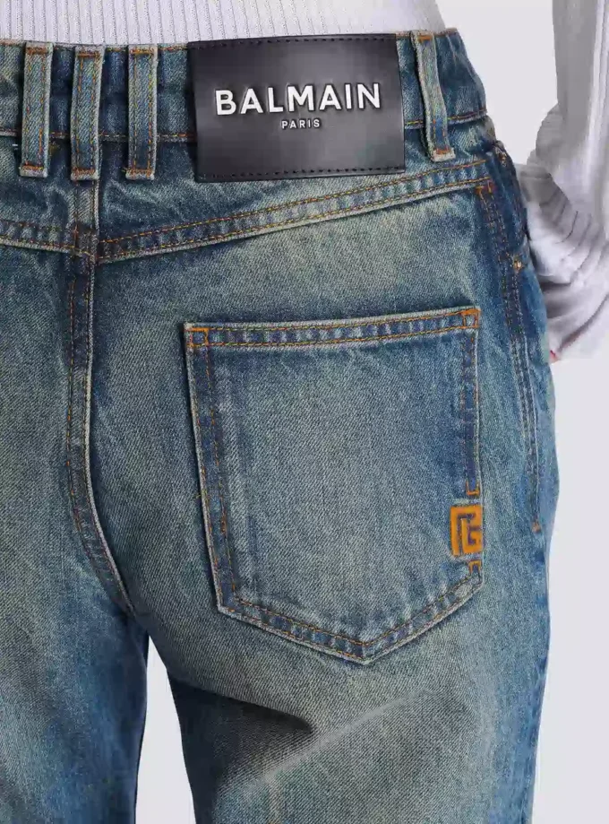 Straight-leg faded denim jeans Straight-leg faded denim jeans
