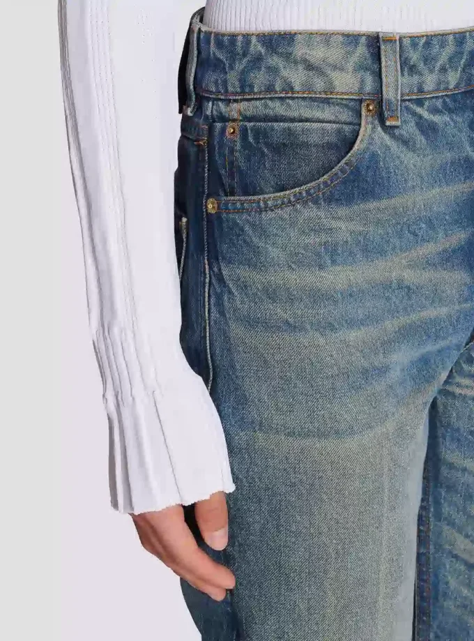 Straight-leg faded denim jeans Straight-leg faded denim jeans
