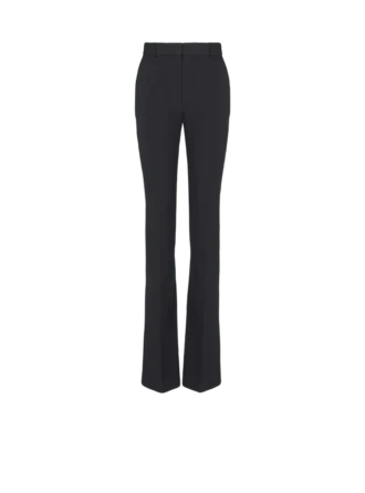 Straight-leg grain de poudre trousers