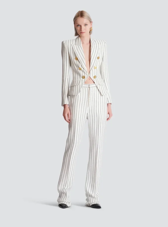 Straight-leg pinstripe trousers Straight-leg pinstripe trousers