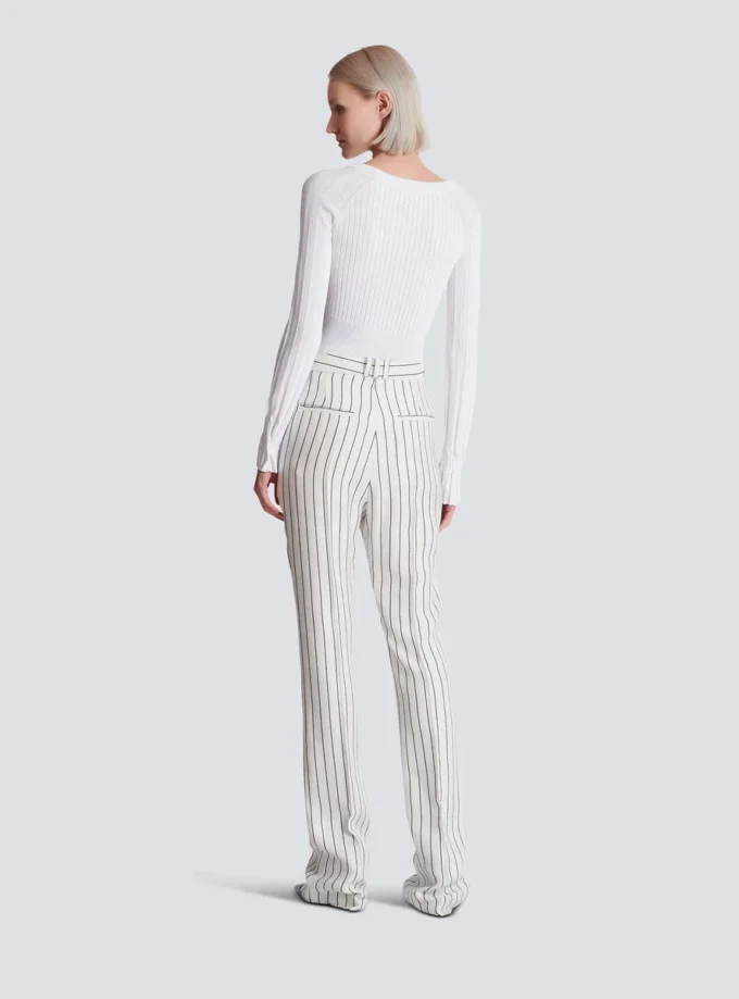 Straight-leg pinstripe trousers Straight-leg pinstripe trousers