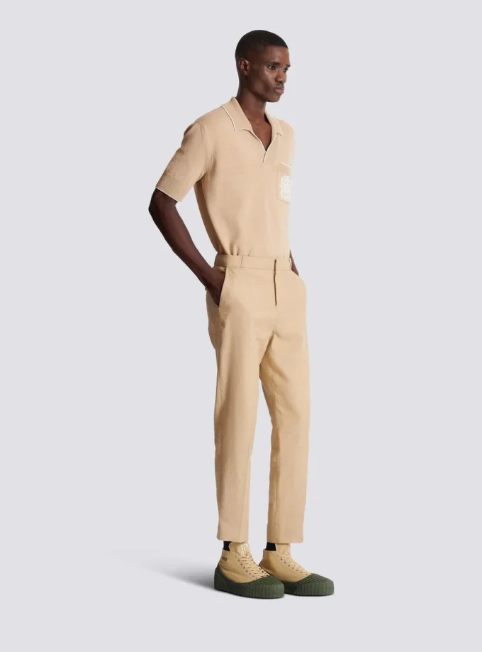 Straight-leg tailored canvas trousers Straight-leg tailored canvas trousers