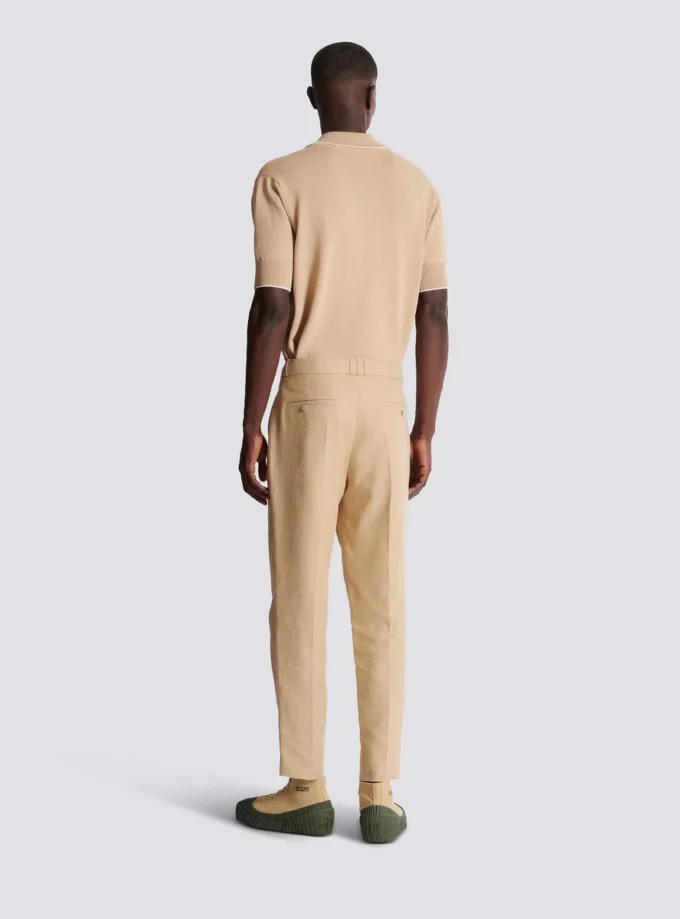 Straight-leg tailored canvas trousers Straight-leg tailored canvas trousers