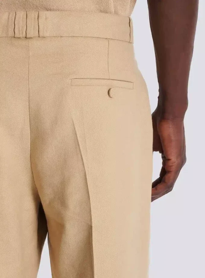 Straight-leg tailored canvas trousers Straight-leg tailored canvas trousers