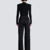 Straight-leg tailored satin trousers
