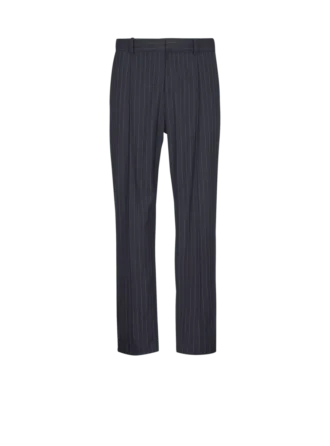 Straight-leg trousers in pinstripe wool