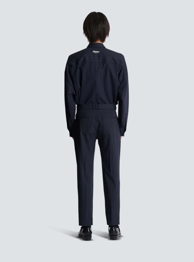 Straight-leg trousers in pinstripe wool Straight-leg trousers in pinstripe wool