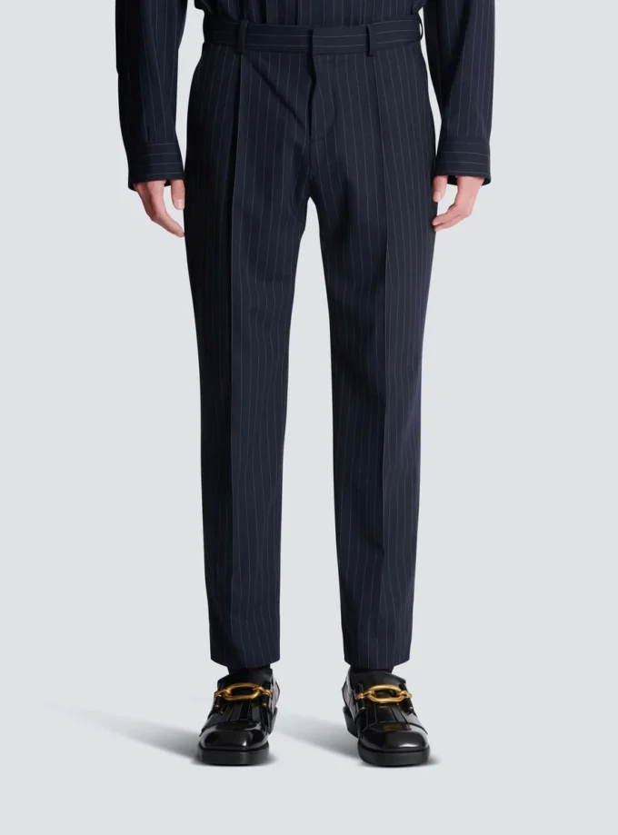 Straight-leg trousers in pinstripe wool Straight-leg trousers in pinstripe wool