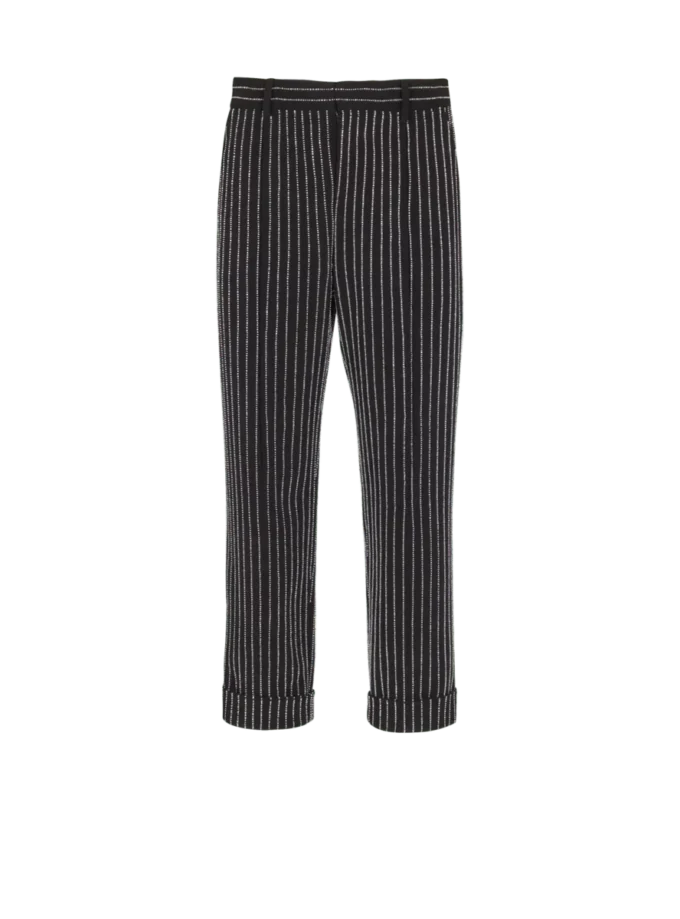 Straight-leg trousers with crystal stripes Straight-leg trousers with crystal stripes