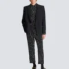 Straight-leg trousers with crystal stripes Straight-leg trousers with crystal stripes