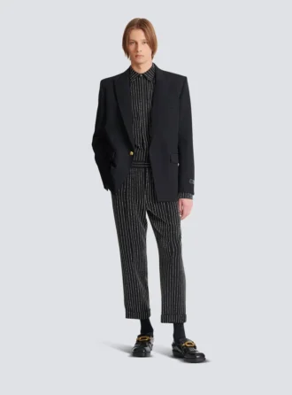 straight leg trousers with crystal stripes 2 330x446 - Straight-leg trousers with crystal stripes