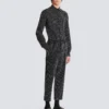 Straight-leg trousers with crystal stripes Straight-leg trousers with crystal stripes