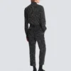 Straight-leg trousers with crystal stripes Straight-leg trousers with crystal stripes