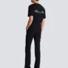 Straight-leg wool trousers with crystal embroidery