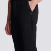 Straight-leg wool trousers with crystal embroidery