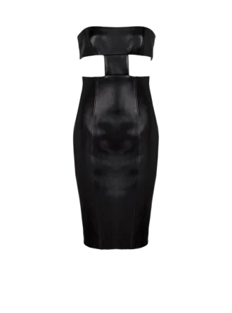 Strapless lambskin dress