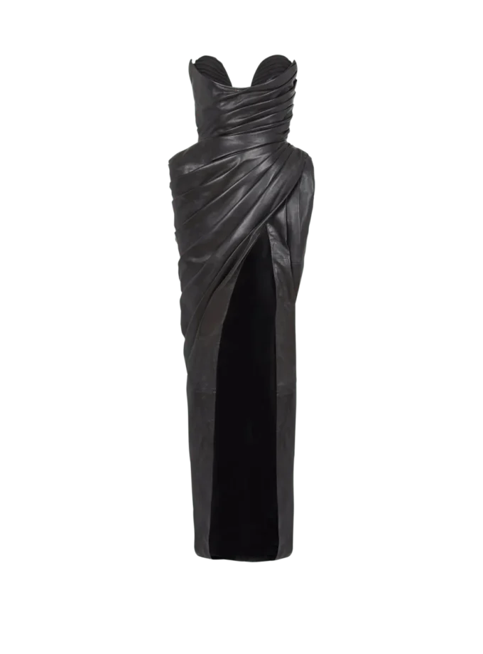 Strapless leather bodycon dress Strapless leather bodycon dress