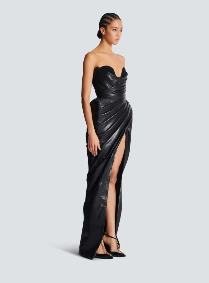 Strapless leather bodycon dress Strapless leather bodycon dress