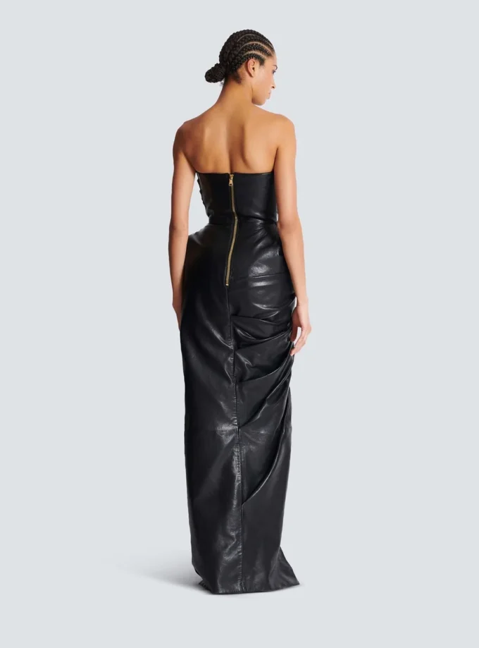 Strapless leather bodycon dress Strapless leather bodycon dress