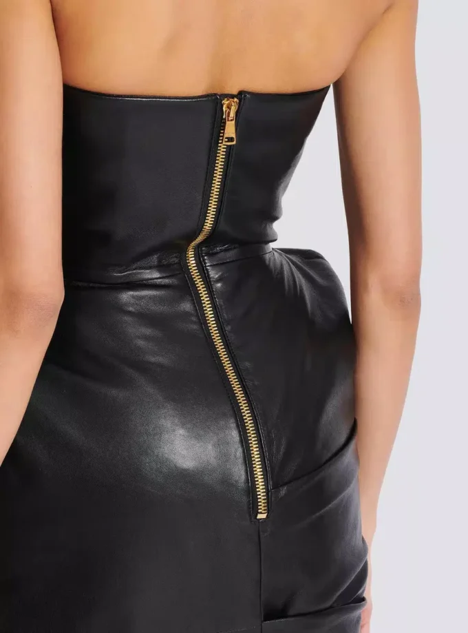 Strapless leather bodycon dress Strapless leather bodycon dress