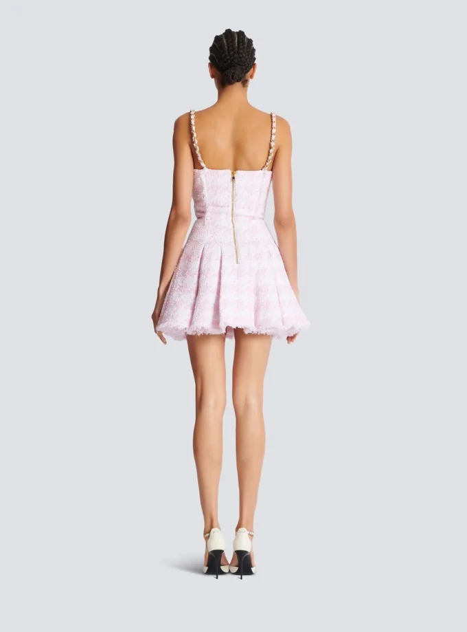 Strappy houndstooth tweed A-line dress Strappy houndstooth tweed A-line dress