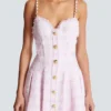 Strappy houndstooth tweed A-line dress Strappy houndstooth tweed A-line dress