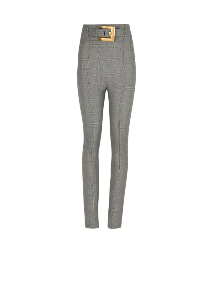 Stretch trousers in Prince of Wales jacquard Stretch trousers in Prince of Wales jacquard