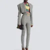 Stretch trousers in Prince of Wales jacquard Stretch trousers in Prince of Wales jacquard