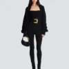 Stretch trousers with belt Stretch trousers with belt