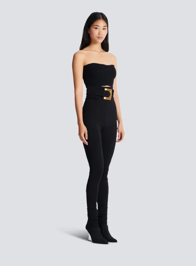 Stretch trousers with belt Stretch trousers with belt