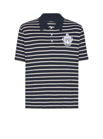 Striped College Emblem polo