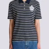 Striped College Emblem polo Striped College Emblem polo