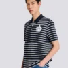 Striped College Emblem polo Striped College Emblem polo
